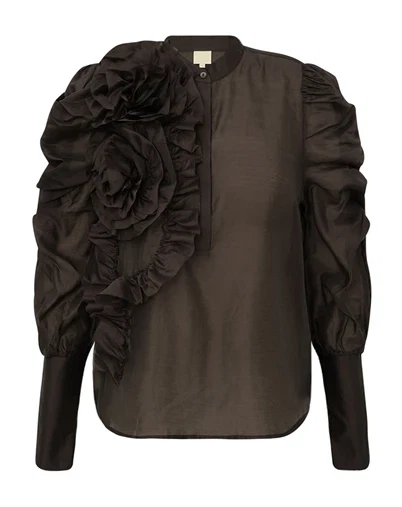 Gossia - DevineGO Bluse - Coffee 